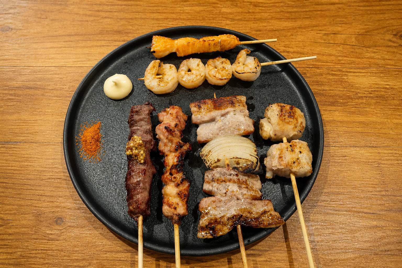 Taisho chef’s selection of charcoal-grilled skewers